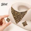 Adjustable Necklace Earrings Set 2Pcs/Set Set Leopard Print Hook