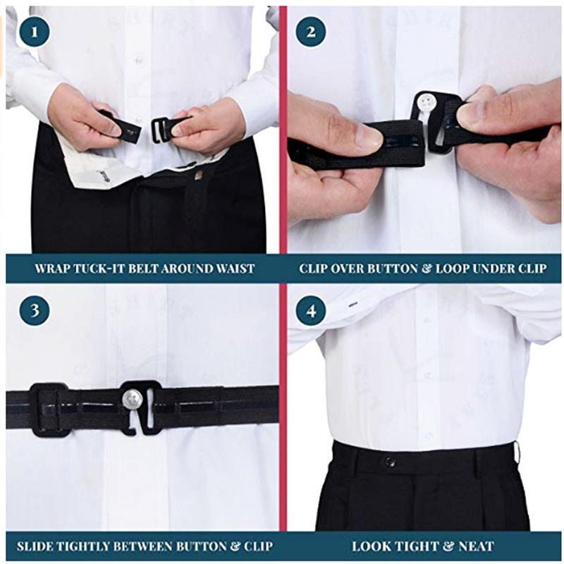 Adjustable Shirt Stay Holder Belt For Men Women Braces Belt Tuck Shirt Holders Non-Slip Wrinkle-Proof Locking Straps Suspenders