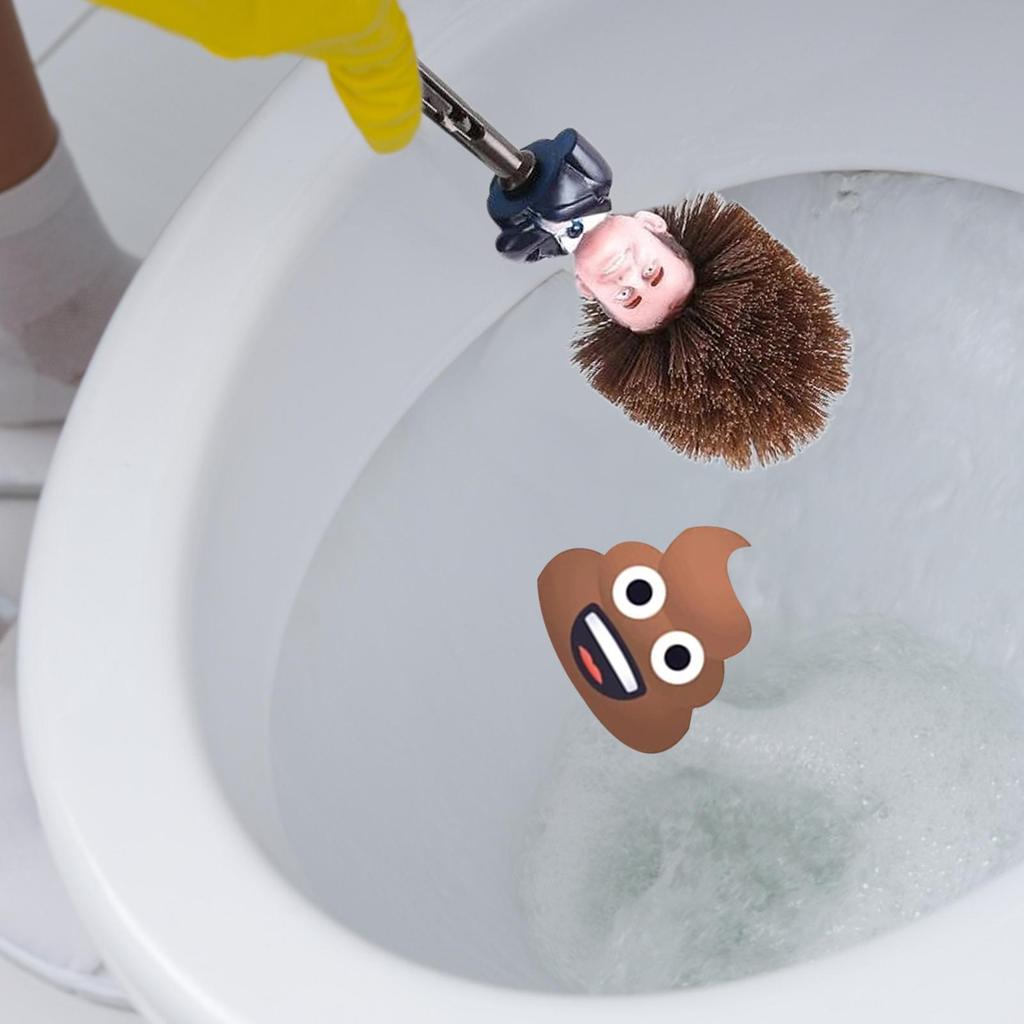 Szczotka do WC Szczotka do Toalety Emmanuel Macron Szczotka Kreskówka Szczotka do Toalety z Uchwytem Kreatywny Środek do Czyszczenia Łazienki Unikalny Prezent-Żart