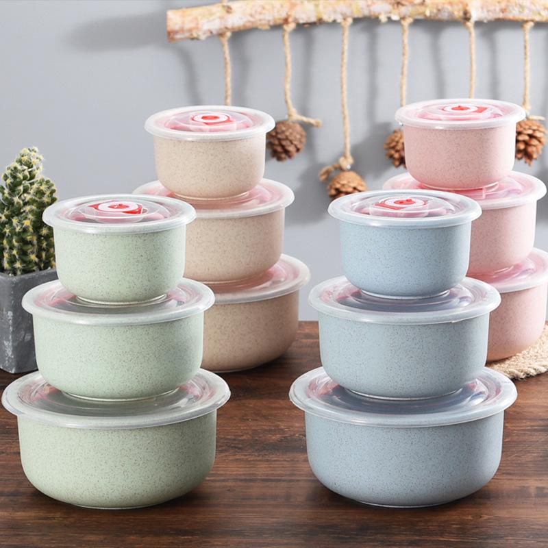 Kitchen Fresh-Keeping Bowl With Lid Dry Food Fruits And Vegetables Sealed Storage Box Portable Office Worker Lunch Box