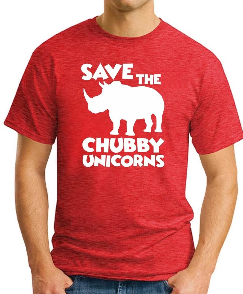 SAVE THE CHUBBY UNICORNS T-SHIRT Funny Slogan Novelty Mens Geeky Gift Geek 3 4XL