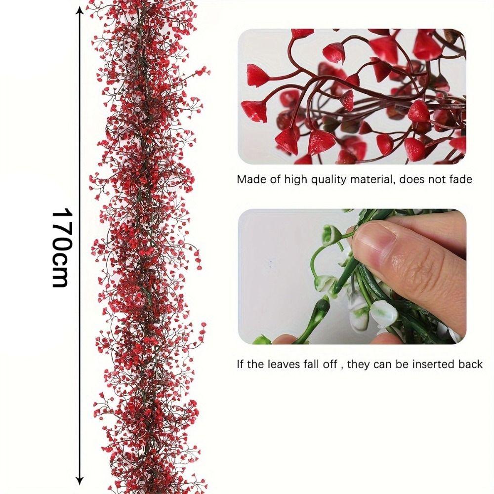 Realistic Black Fake Vine Fall Garland Ferns Realistic Vines Decor for 1PC Home Wall Decor