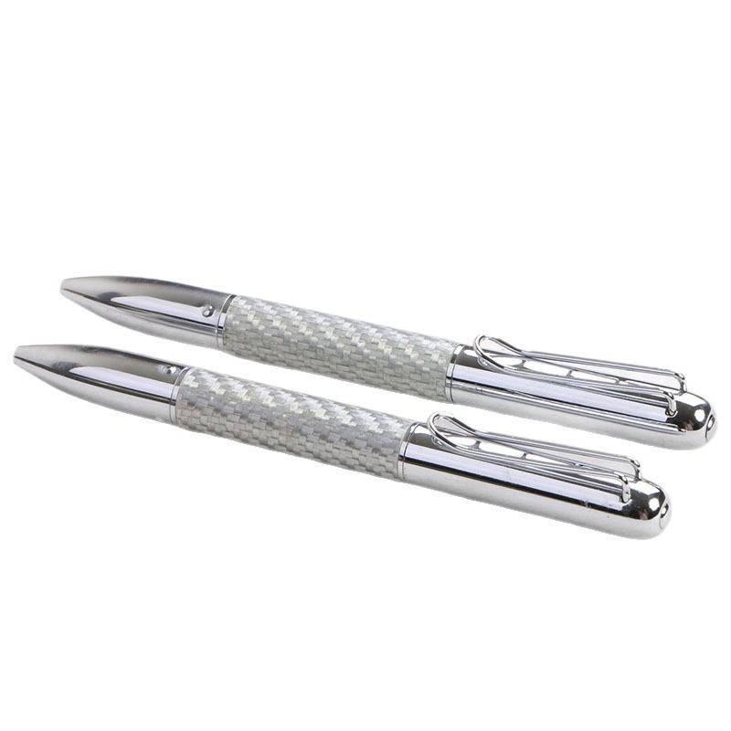 Carbon Brazing Metal Rotating Fashion Ballpoint Pen Set Gift Metal Pen Neutral Pen Gift Box Corporate Signature Pen