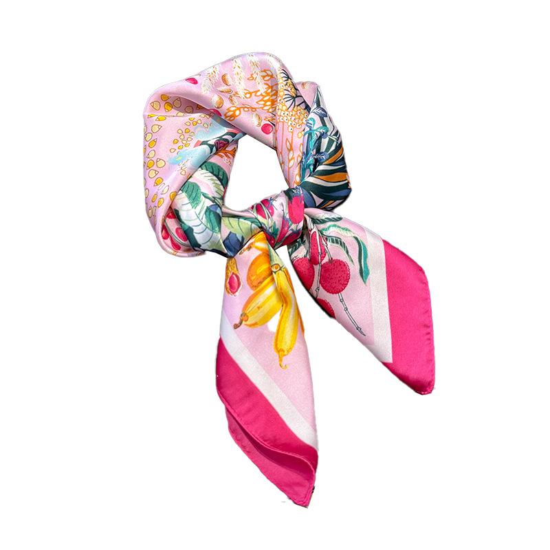 Light Luxury 70 Small Square Scarf High-End Sense Simulation Silk Scarf Women'S Small Scarf Ethnic Headscarf Scarf