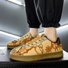 Mode Tryck Guld Skateboard Skor Män Bekväma Platta Herr Casual Skor Låg Skuren Personlighet Män Vulkaniserade Skor Stor Storlek 46