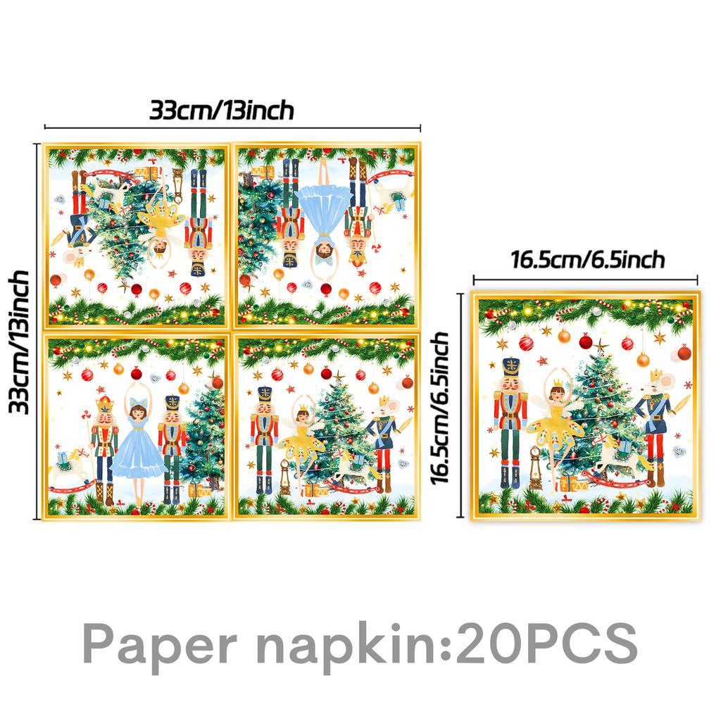 Christmas Themed Party Supplies White Nutcracker Tableware Party Atmosphere Arrangement Props Banner Tablecloth