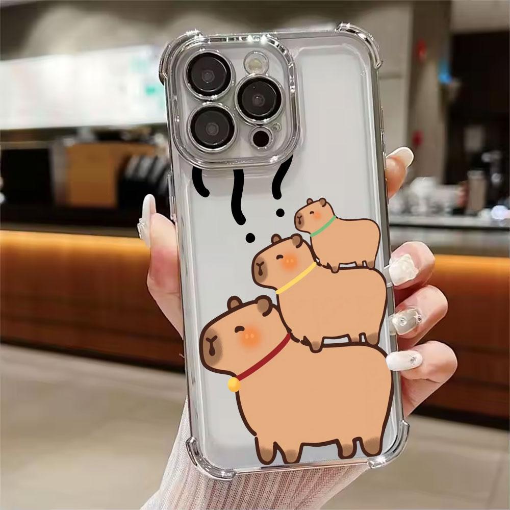 Cute Little Capybara Phone Case For Xiaomi 15T 14T 13 Pro 15 F8 Ultra Poco X7 F7 Pro X3 X5 X6 F5 M7 Soft Shockproof Clear Cover
