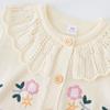 Korean Style Spring and Autumn Lapel Knitted Cardigan for Small and Medium-sized Children, Girls, Embroidery, Children's Sweater Jacket