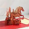 2026 Chinese New Year Retro Metallic Red Gold Foil Greeting Card Year Of The Horse 3D Greeting Card Gold Foil Festival Gift Card