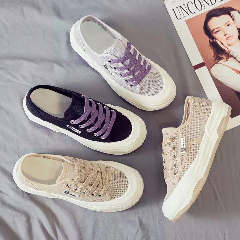 Little White Shoes Women's Summer New Thin Mesh Breathable Mesh Shoes Summer Casual Versatile Sports Fashion Board Shoes