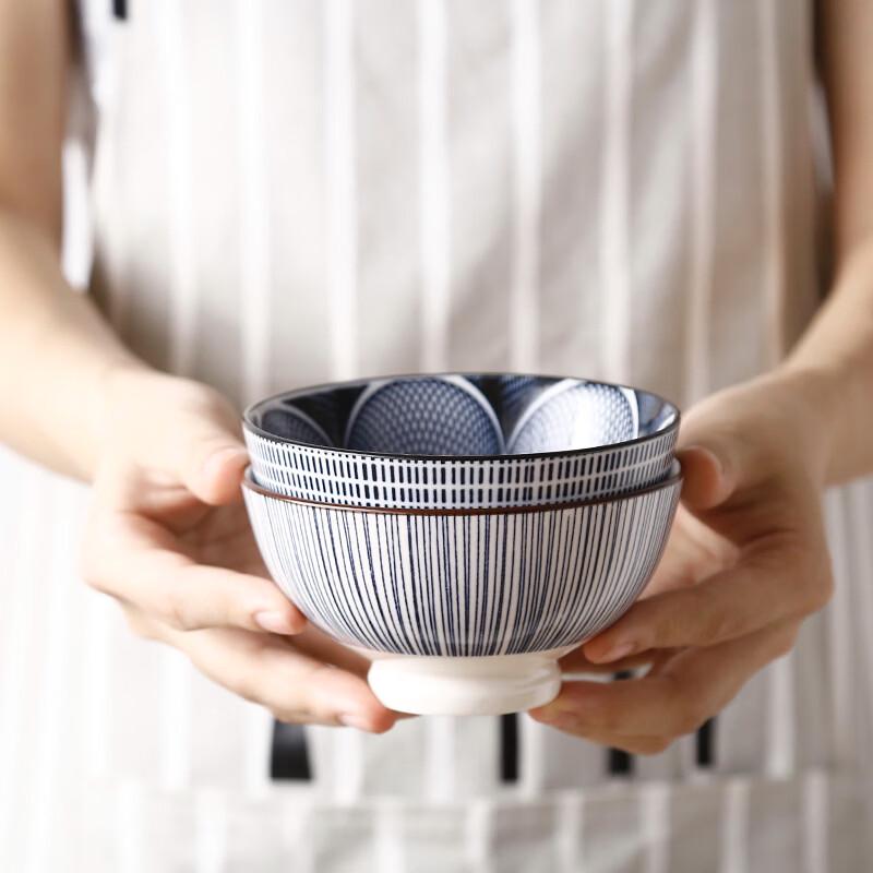 Dairuien Nordic Underglaze Ceramic High-Footed Rice & Porridge Bowls