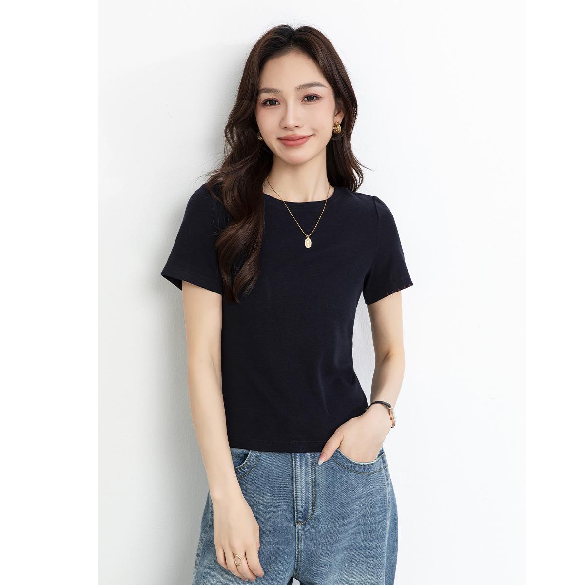 

Yi Fei Women s Slim Fit Age-Reducing T-Shirt – Petite & Regular Short Sleeves XL