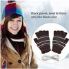 USB Heated Gloves Mitten for Men Women Striped Knit Fingerless Gloves Winter Hands Warmer Laptop Gloves for Adults