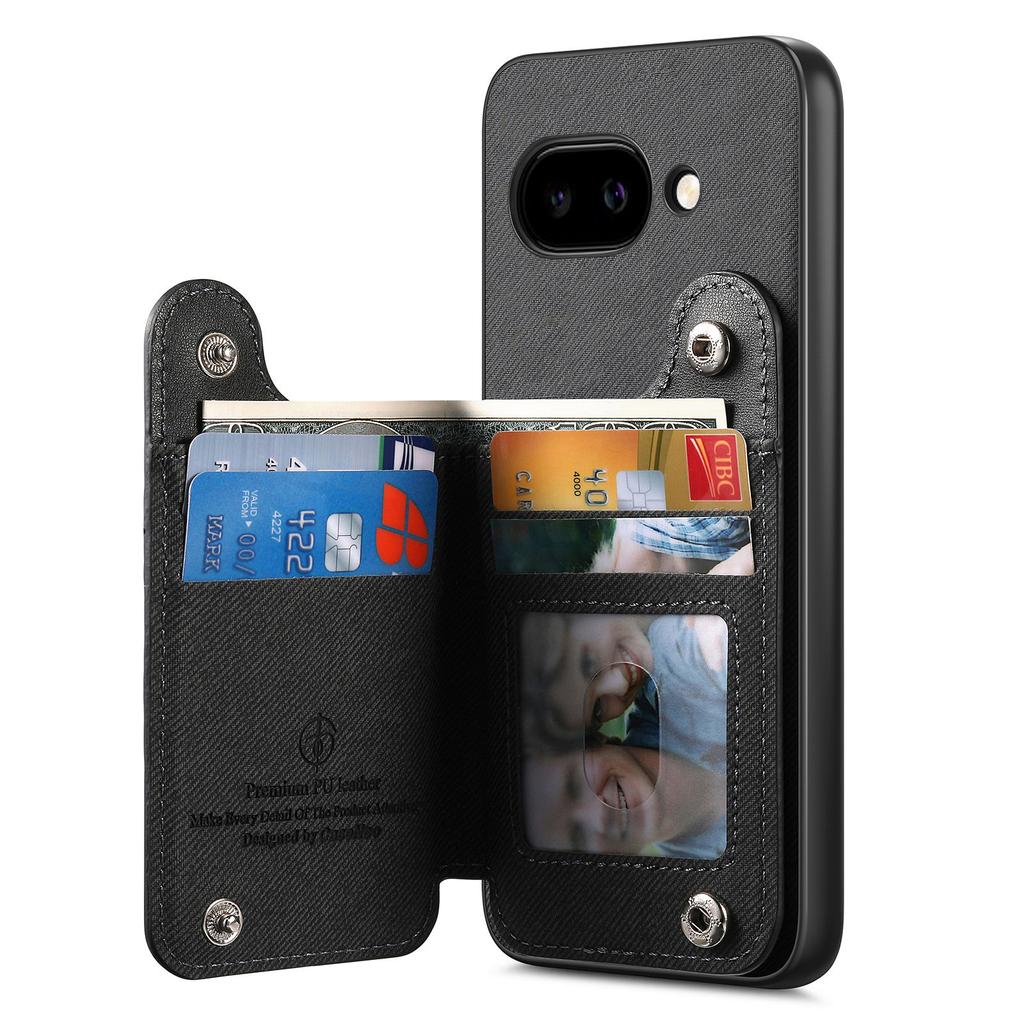 Etui do Google Pixel 9a z uchwytem na karty i podstawką Skóra + TPU + PC Pokrowiec na telefon