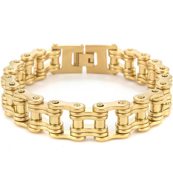Rock and Roll 16MM Bicycle Chain Man Bracelet Wholesale Men's Bracelets Solid Stainless Steel Motorcycle Jewellery Accessories