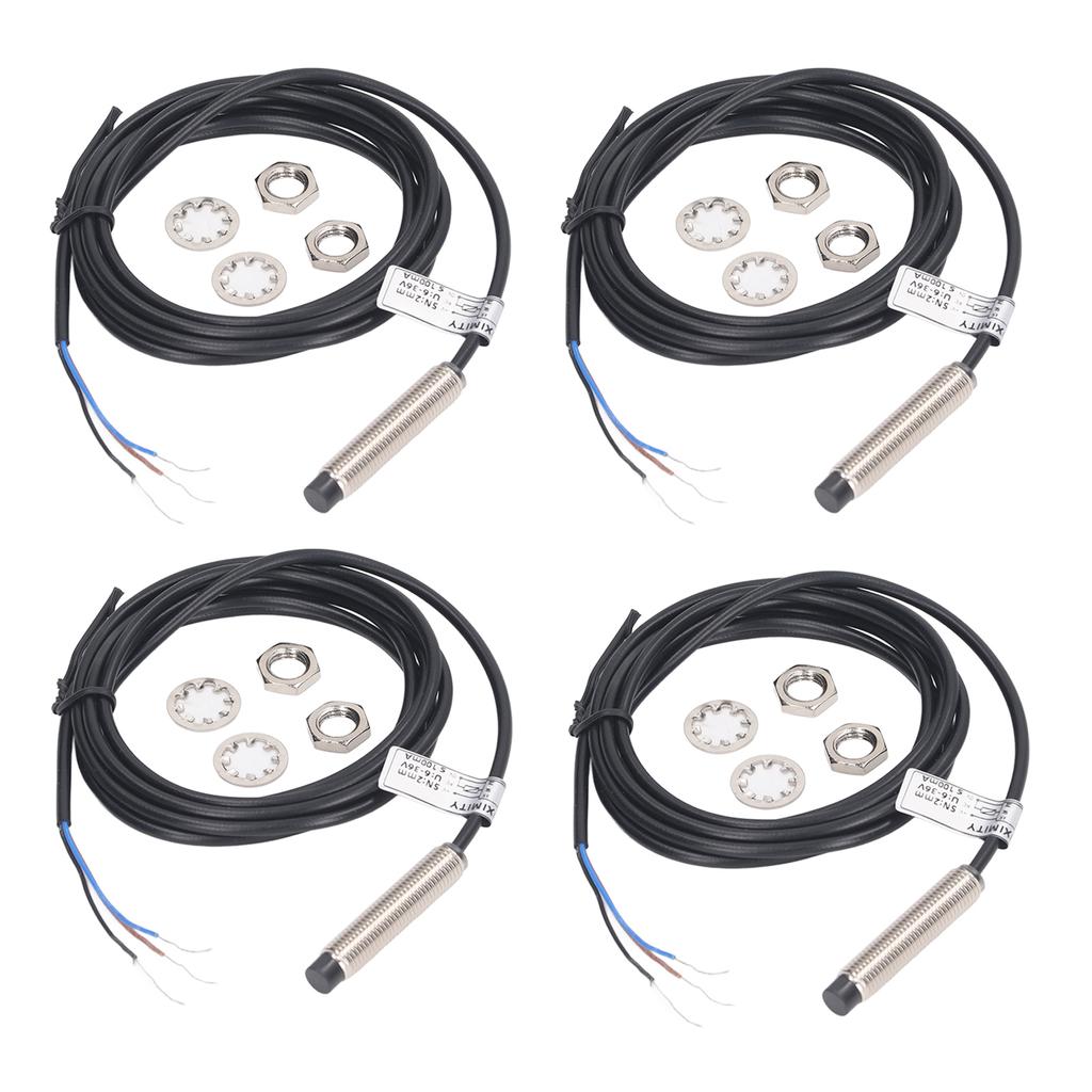 4 Set Proximity Switch 8mm Dia PNP 3 Wire Normally Closed NC Contact Inductive Proximity Sensoring Switch 6 To 36VDC