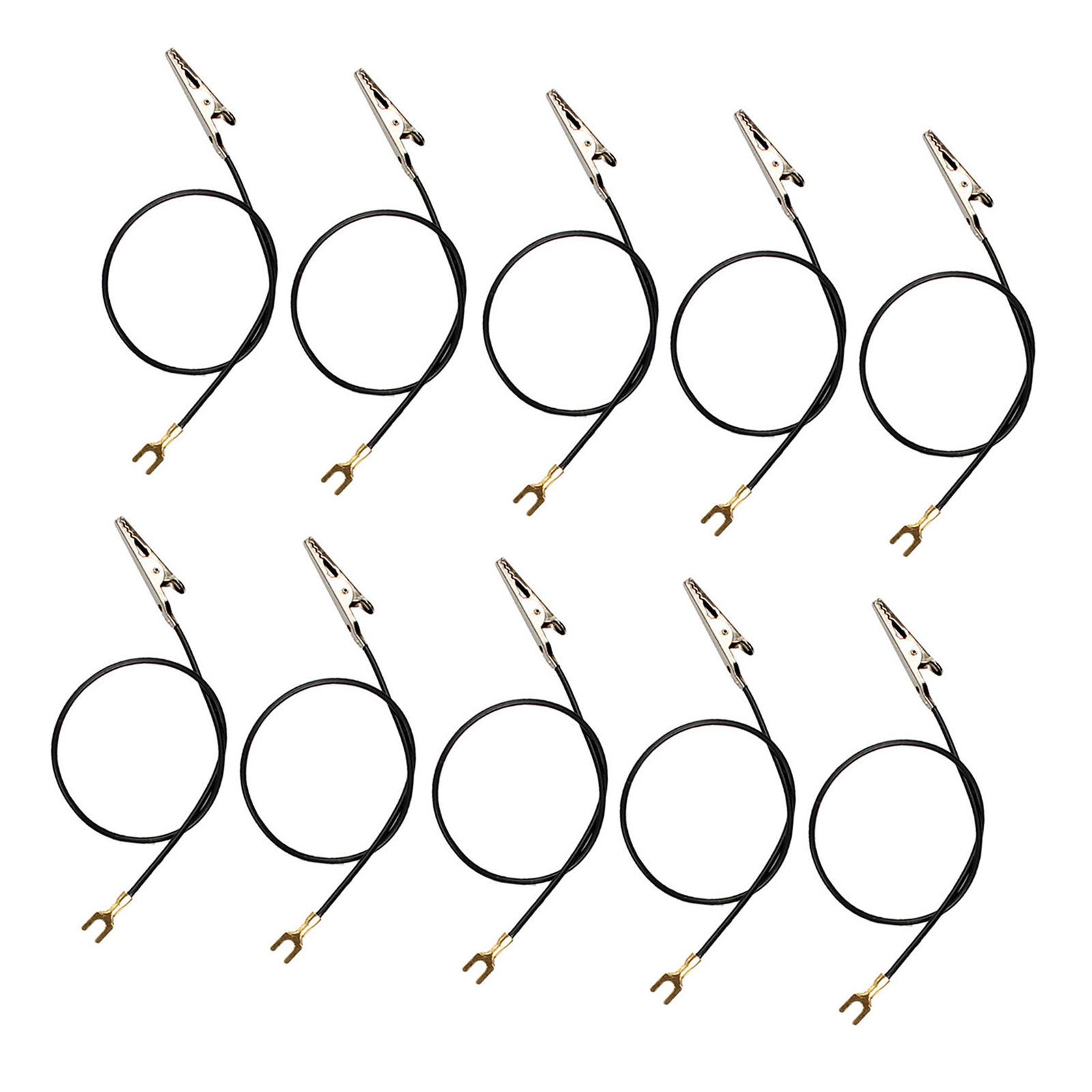 

10 шт. Тестові дроти з затискачами типу крокодил , довжиною 23 см, тестові дроти з затискачами типу крокодил для перевірки струму, тестові дроти для фізичного експерименту чорний