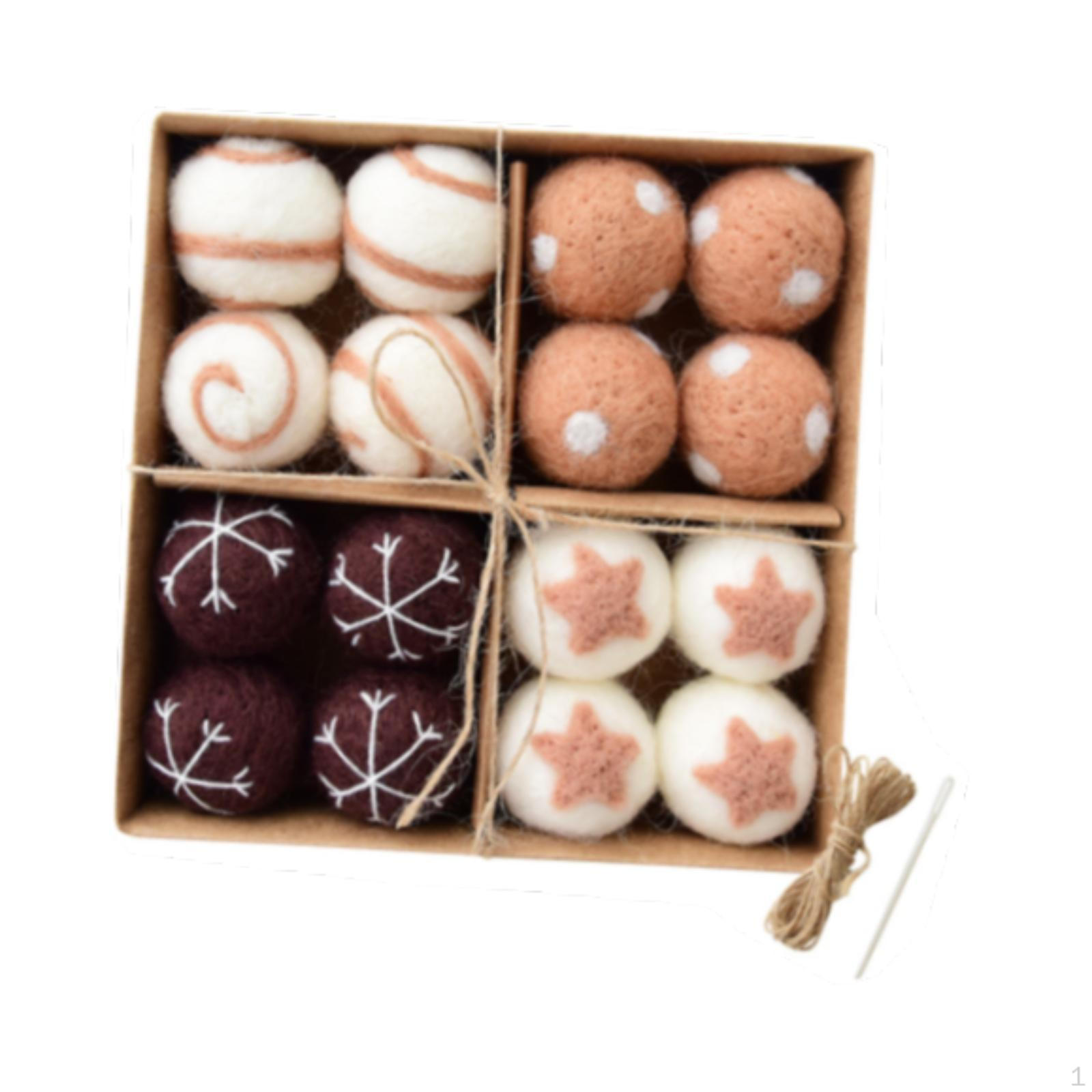 

16 Pieces Christmas Ball Decorations Home Decor Accessories Xmas Hanging Ornaments for Year Brown and White