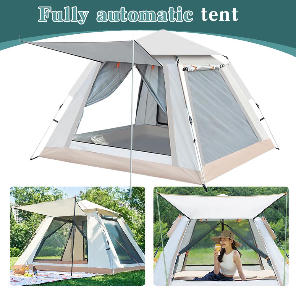 Automatic Quick Open Tent with Canopy Portable Outdoor Rain/Sun Proof Tent for Family Travel Self-drive Camping 3-4/4-6 People