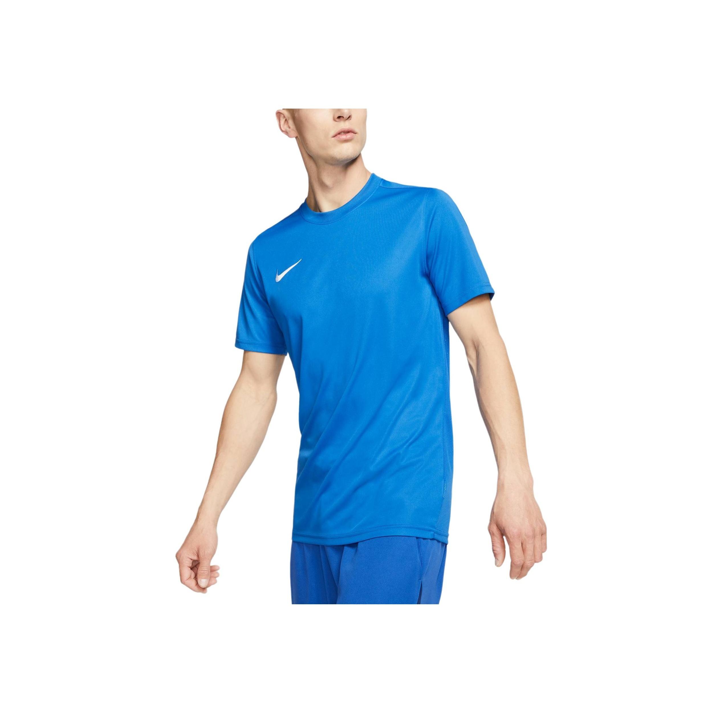 

Nike Однотонная футболка с простым принтом, маленьким логотипом, быстросохнущая, с круглым вырезом и короткими рукавами, мужские топы, королевский синий HF0524-463 S