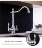 Antique Gold All-Copper 3-in-1 Kitchen Faucet: Hot/Cold Water for Sink & Vegetable Wash Basin, Splash-Proof Design