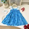 Girls' Summer Lace Trim Sling Dress - Vacation Style CM1257