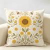 Floral Sunflowers Daisies Bees Butterflies Cushion Cover Durable Hypoallergenic Linen Pillow Cover Washable SkinFriendly