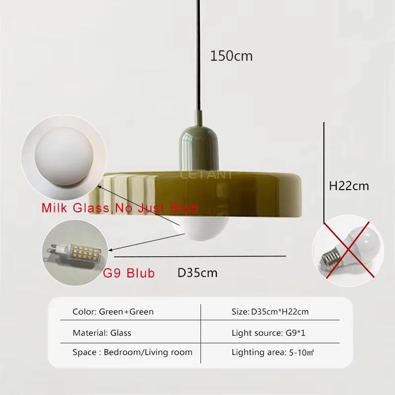 35cm Glass Pendant Light Nordic Home Decorative Ceiling Hanging Lamp For Living Room Bedroom Indoor Vintage Dining Table Fixture