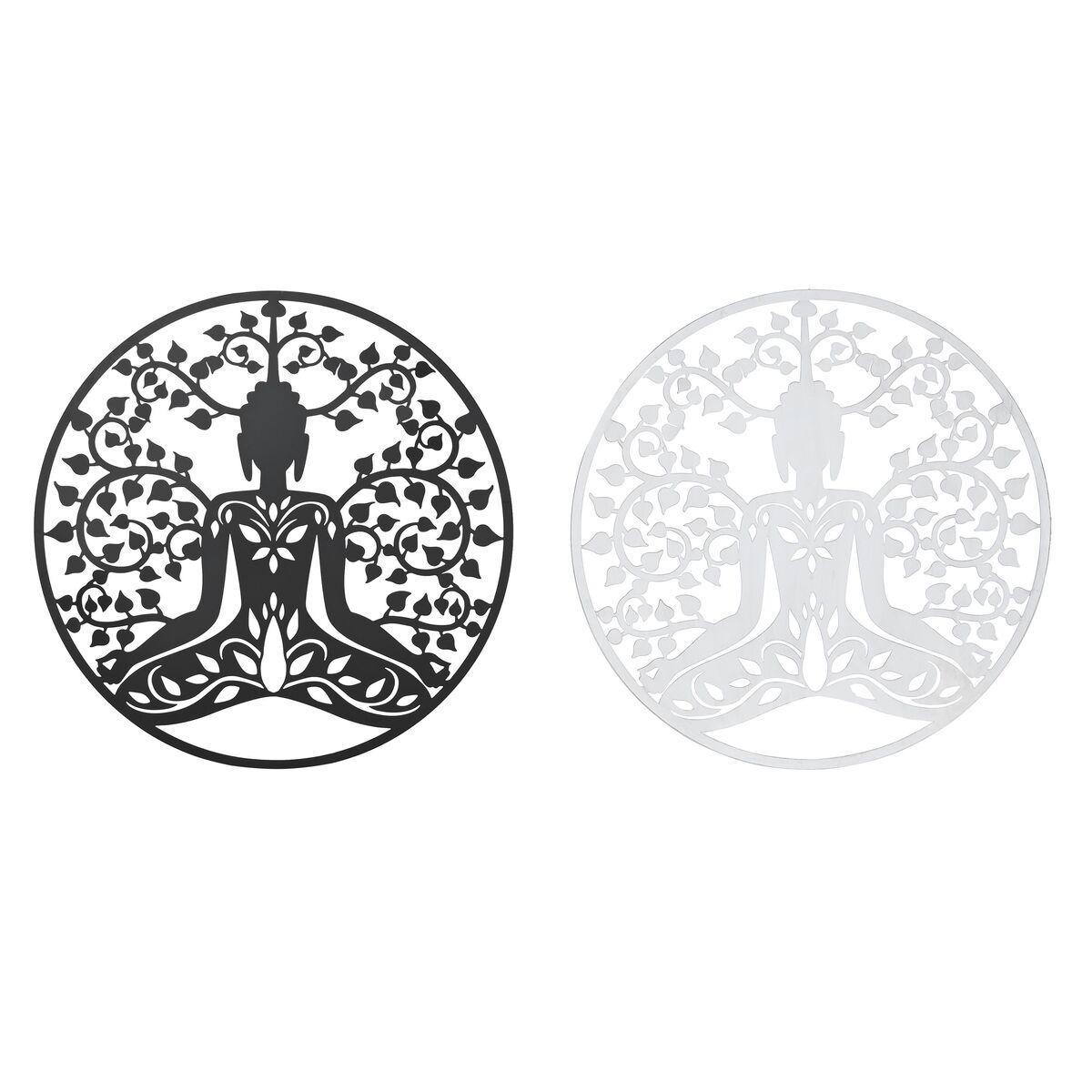 

Настенное украшение DKD Home Decor 100 x 1 x 100 см Black Buda White Oriental (2 единицы) TU прозрачный