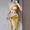 Swimsuit Female Pure Desire Split Babes Sexy Small Breasts Gather Bikini Long Sleeve Long Dress Seaside Vacation Swimsuit