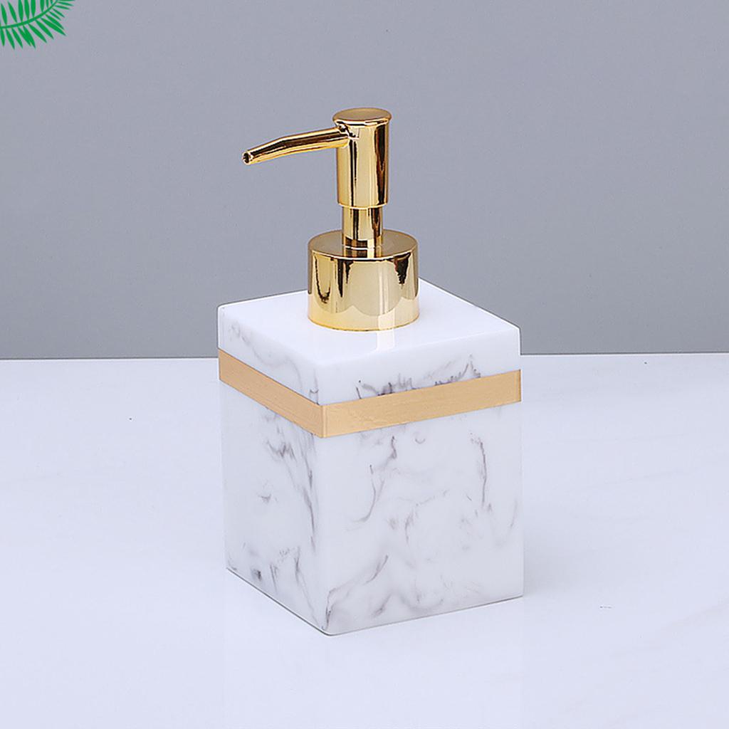 Reusable Resin Soap Dispenser Manual Empty Liquid Lotion Pump Bottle for Room Countertop