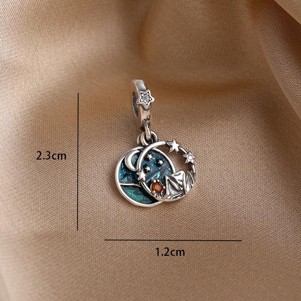 Blue 925 Silver Dolphin Octopus Turtle Swallow Pendant Bead, Suitable for European Bracelet DIY Women's Jewelry Accessories