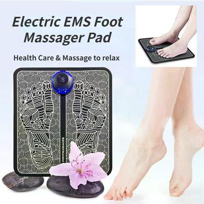 Electric EMS Foot Massager Pad Electrical Muscle Stimulation Foot Massager USB Charging Portable Foldable Massage Mat