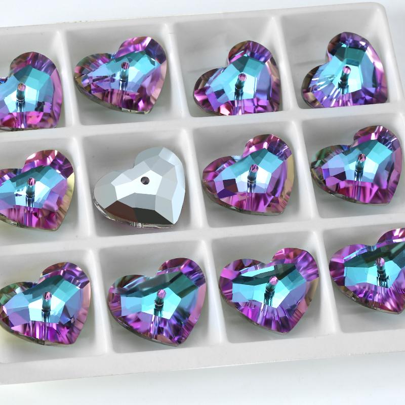 12Pcs Austria Crystal Pendant Loose Rhinestone Beads Charms Glass Jewelry Gems Stones for DIY Necklace Jewelry Making 11Styles