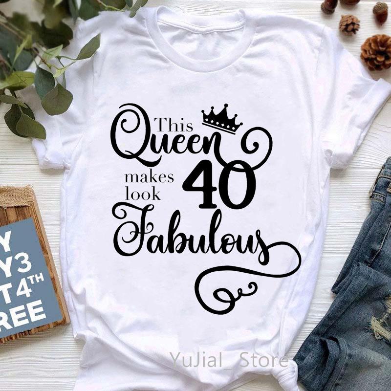 Europe and The United States Womens 50th Birthday Blouse Half Sleeve A Generation of Hair Tshirt Crewneck Tshirt Women Tops