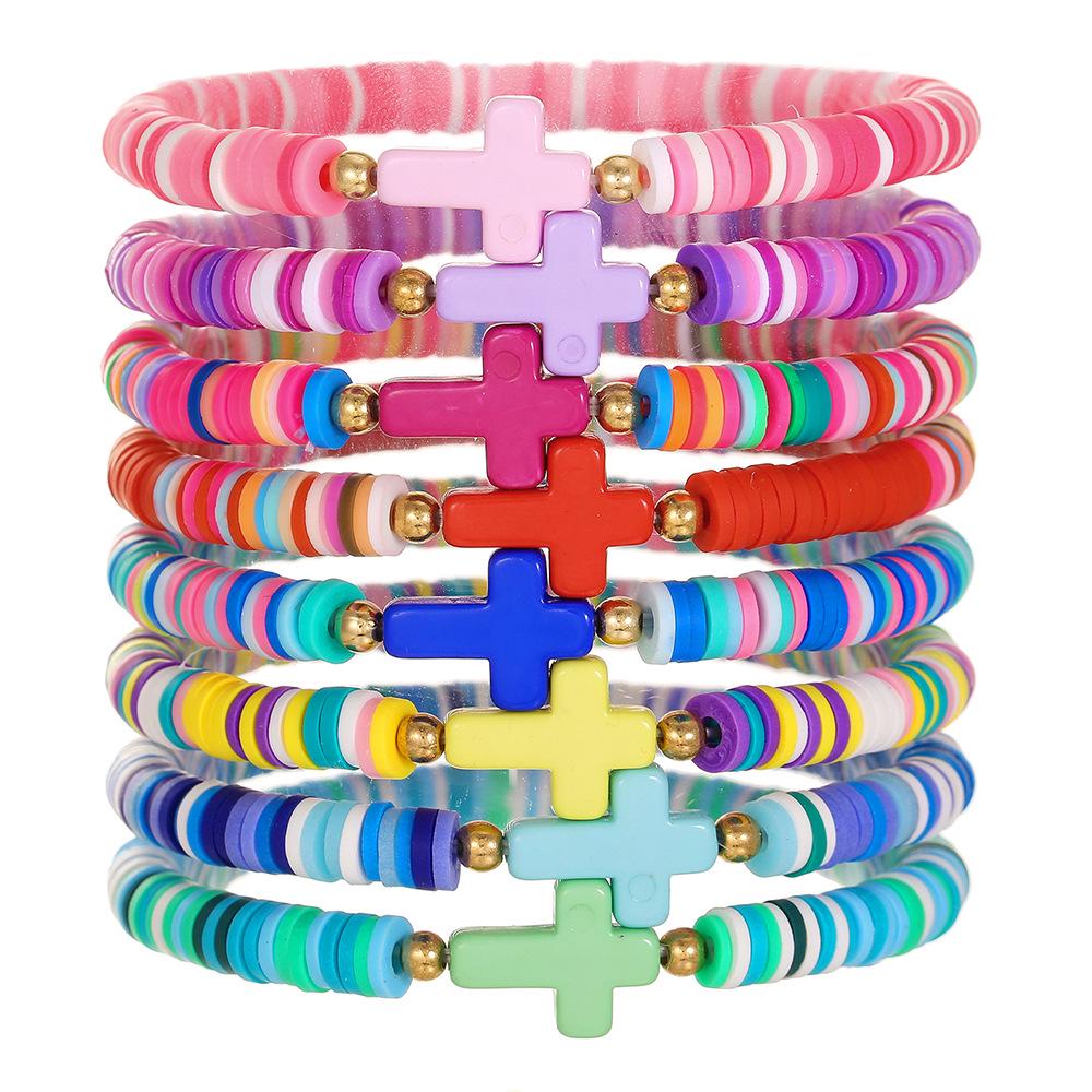 Taylor Swift Fan Colorful Soft Clay Bracelet Set - Handmade English Name Jewelry for Women