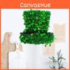 Festive Irish Sage Wreath St. Patrick's Three-leaf Clover Hat Hanging Decor 28*37cm