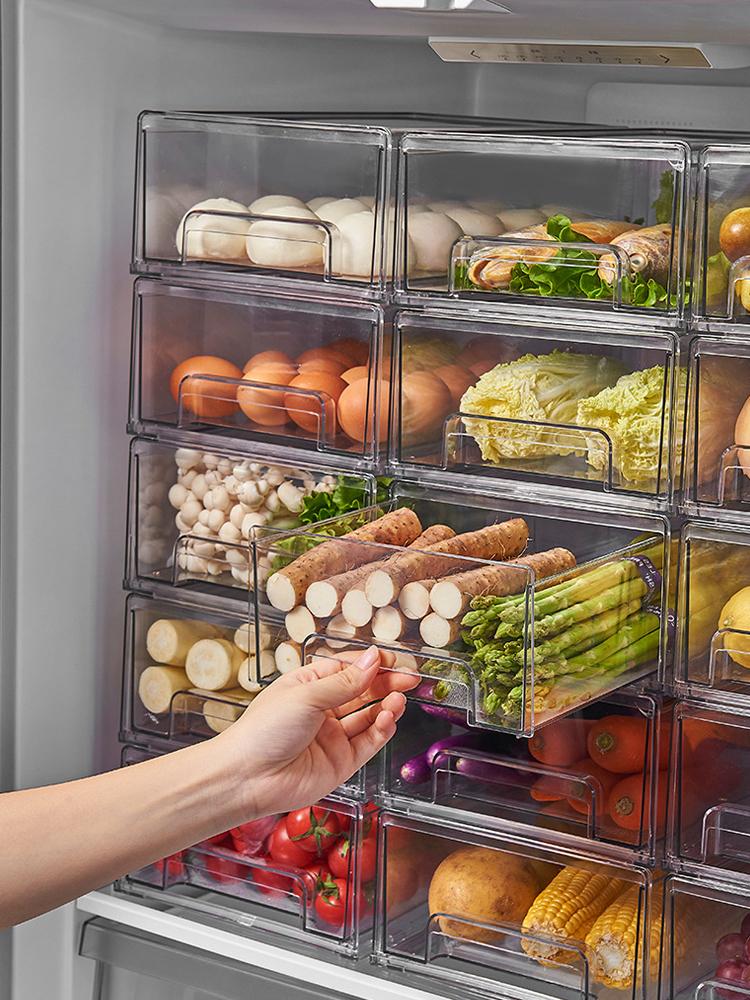 Stackable Clear Drawer Storage Box Plastic Organizer DrawerFor Home Organization & Storage Fridge Makeup Desk