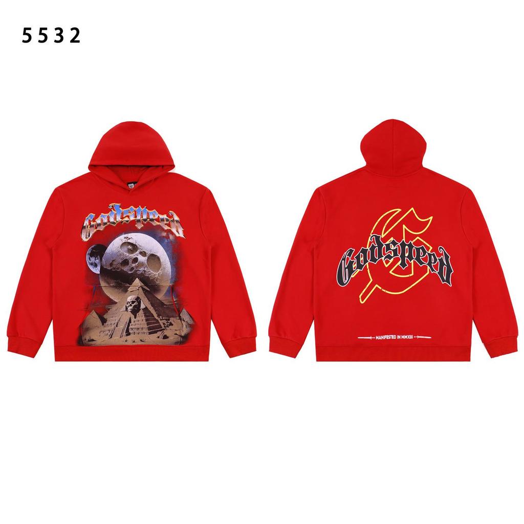 American Trendy GD Rock Retro Distressed Hoodie - Autumn/Winter Fashion