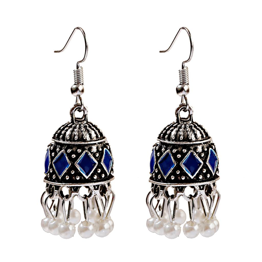 Pendientes Piercing Indian Zircon Jhumka Tassel Earrings Women Accessories Kolczyki Copper Color Earring Trendy Party Ear Rings