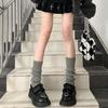 Autumn And Winter Solid Color Vertical Stripes In The Tube Heap Japanese Simple Calf Socks Women'S Socks Plastic Thin Legs Warm