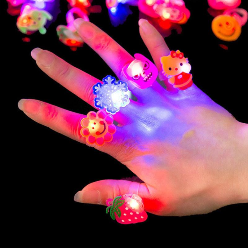 Led  Light  Ring Cute Colorful Lights Flash Ring Toys For Children With Battery