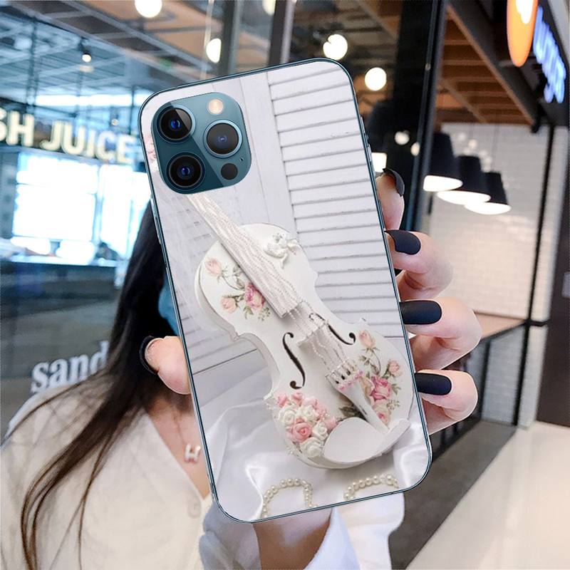 Elegant Musical Instrument Phone Case For Iphone 11 12 13 14 Pro Max 7 8 Plus X Xr Xs Max Se 2020 Mini Case