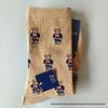 Trendy Little Bear Mid-Calf Women's Cotton Socks for Spring and Autumn