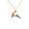Christmas Cartoon Oil Dripping Elk Snowman Bell Necklace, Creative Design Gift Pendant Female