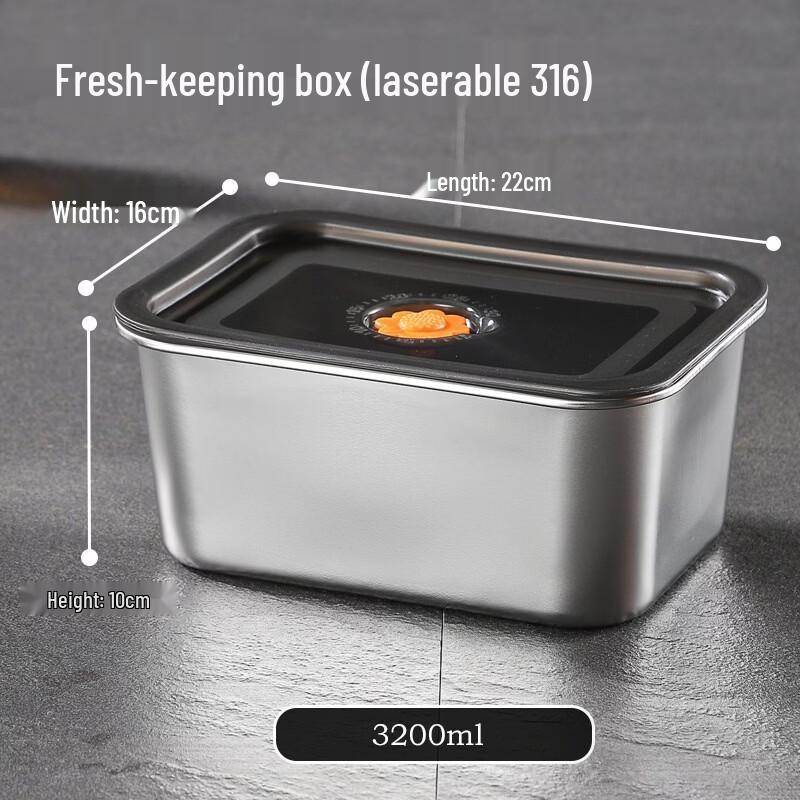 

ZISIZ 304 Stainless Steel Rectangular Food Storage Container