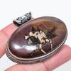 Natürlicher Schlammriss Fossil Edelstein 925 Sterlingsilber Schmuck Anhänger 1.77" t9h93