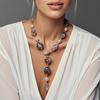 Retro Necklace Exaggerated Special-shaped Two-color Cloud Bead Women's Collarbone Chain