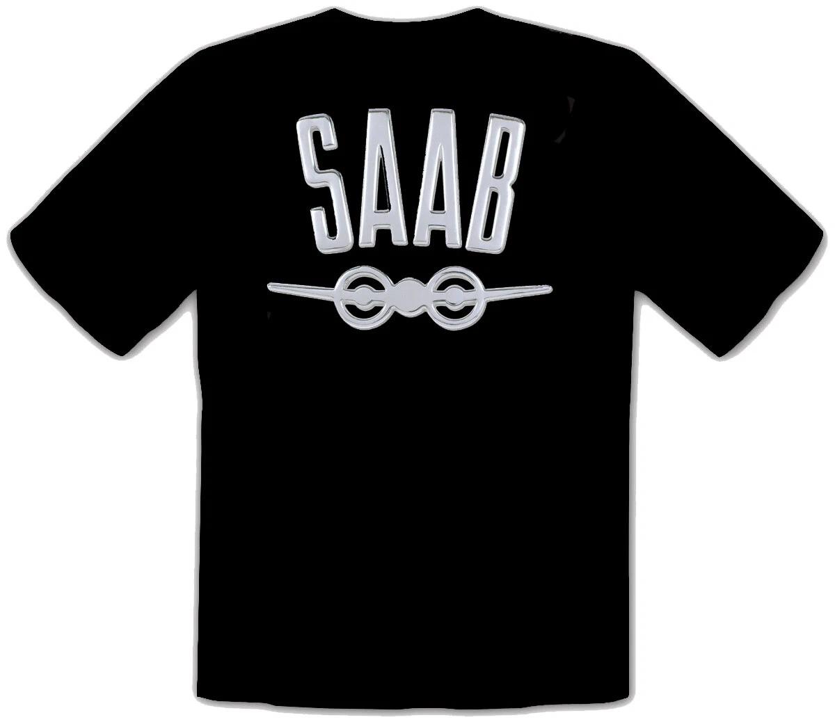 

Saab Car Auto Car Black 100% Cotton T-shirt Mens Tees Top Pre Fun -139- L
