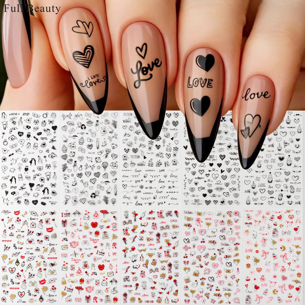 New Nail Art Sticker Valentine's Day Love Natural Line Adhesive Nail Sticker